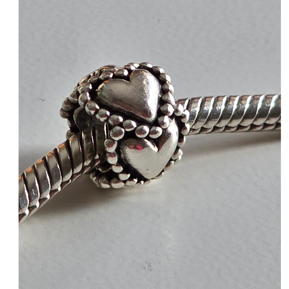 Vintage Pandora ALE Sterling Silver Everlasting Love Bead Charm 790448